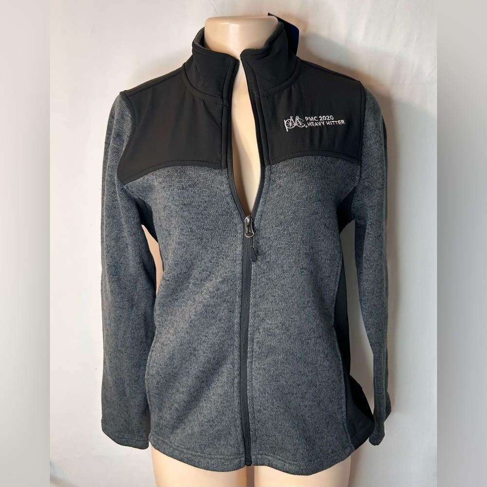 NWT Charles River Apparel WomensConcord SweaterFleece FullzipJacketGray S